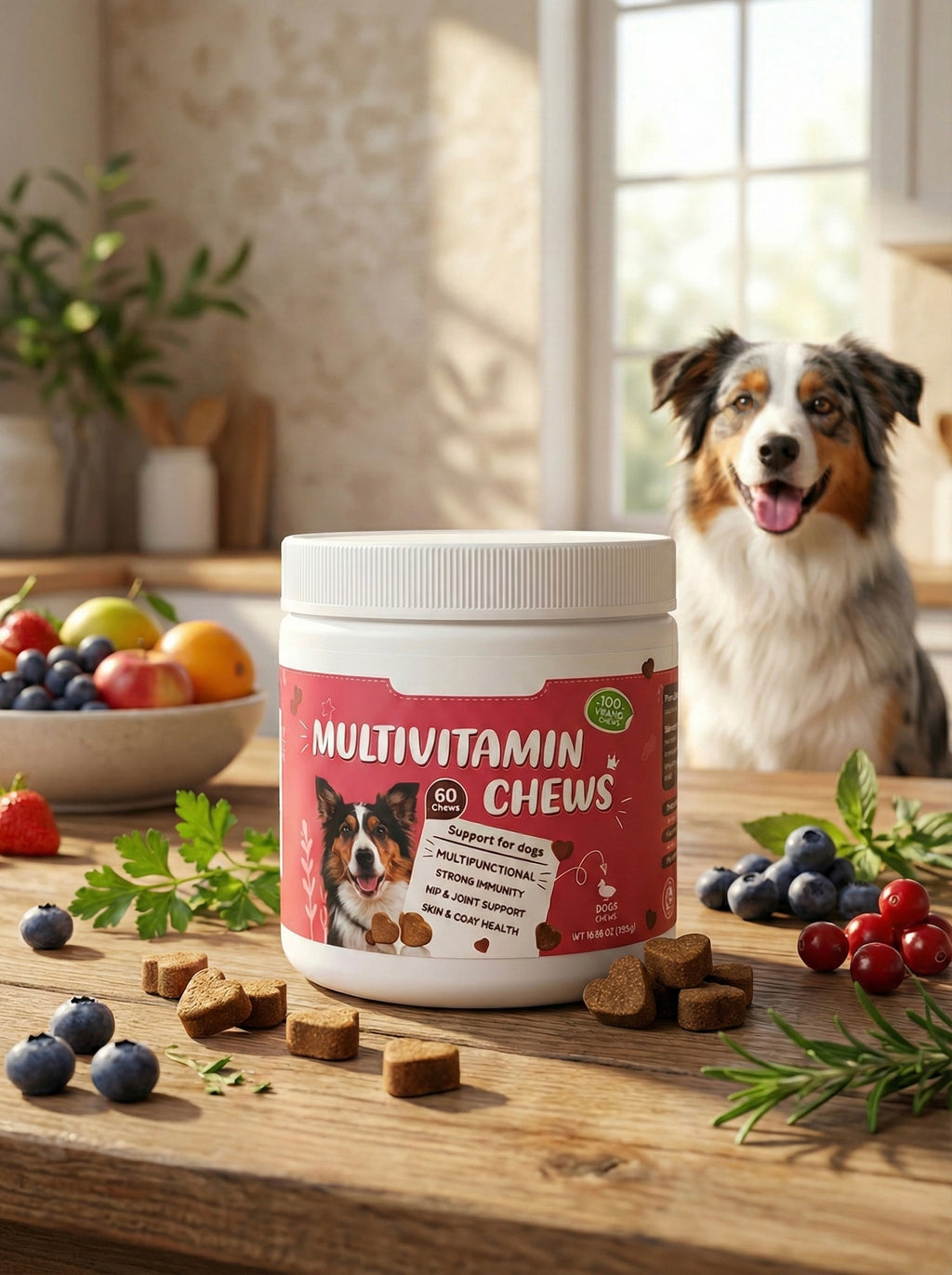 Multivitamine Câini Complex cu Glucozamină & Krill Oil